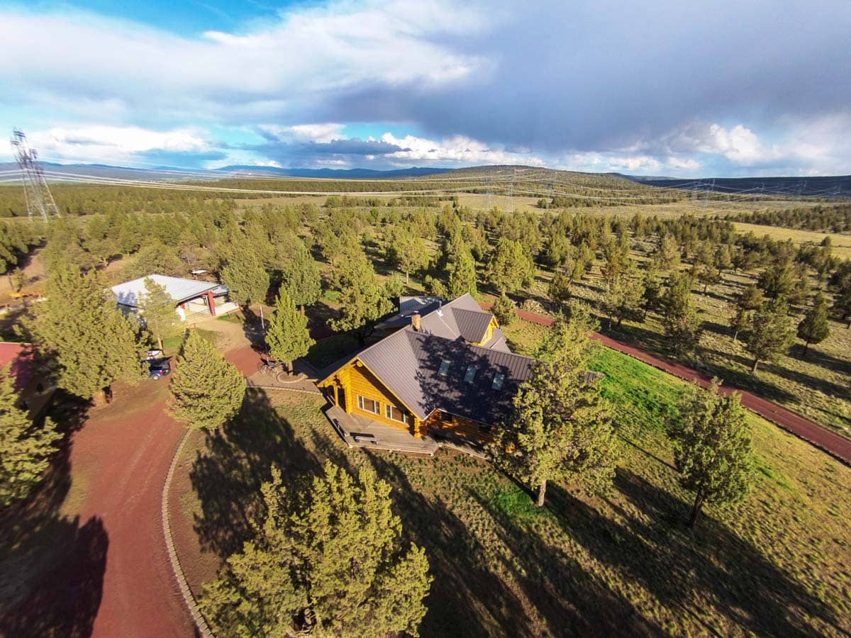 aerial house rocky top ranch oregon