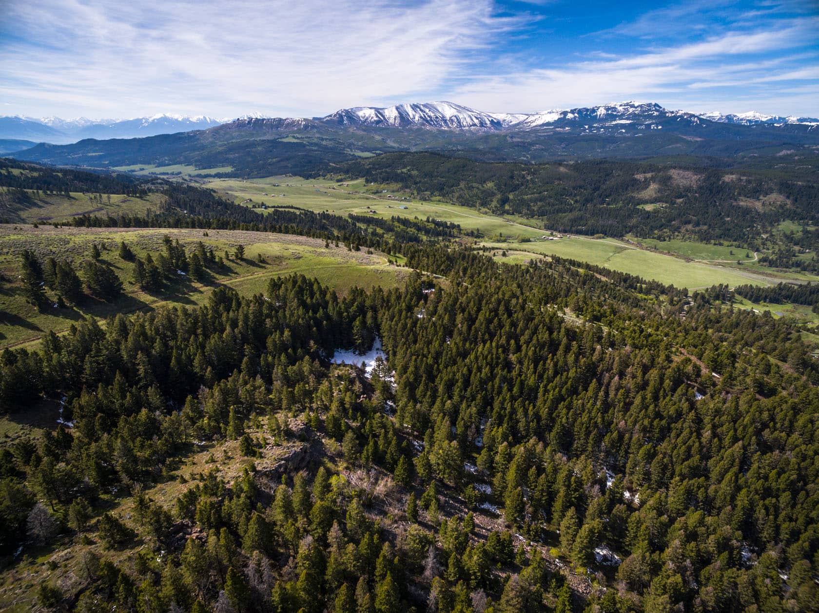 ranch land aerial view montana the refuge