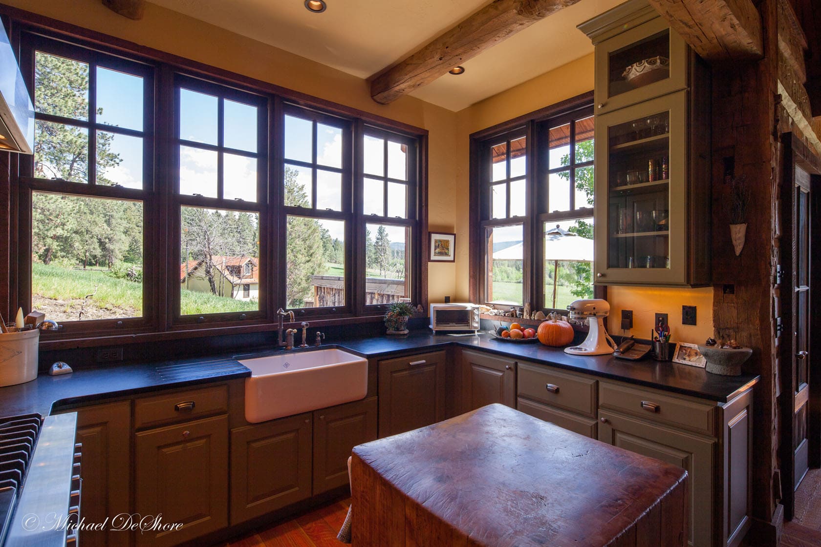 Kitchen View Two Leaping Horse Farm MT Property for Sale