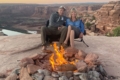 jim vidamour co nm ut agent by bonfire with wife