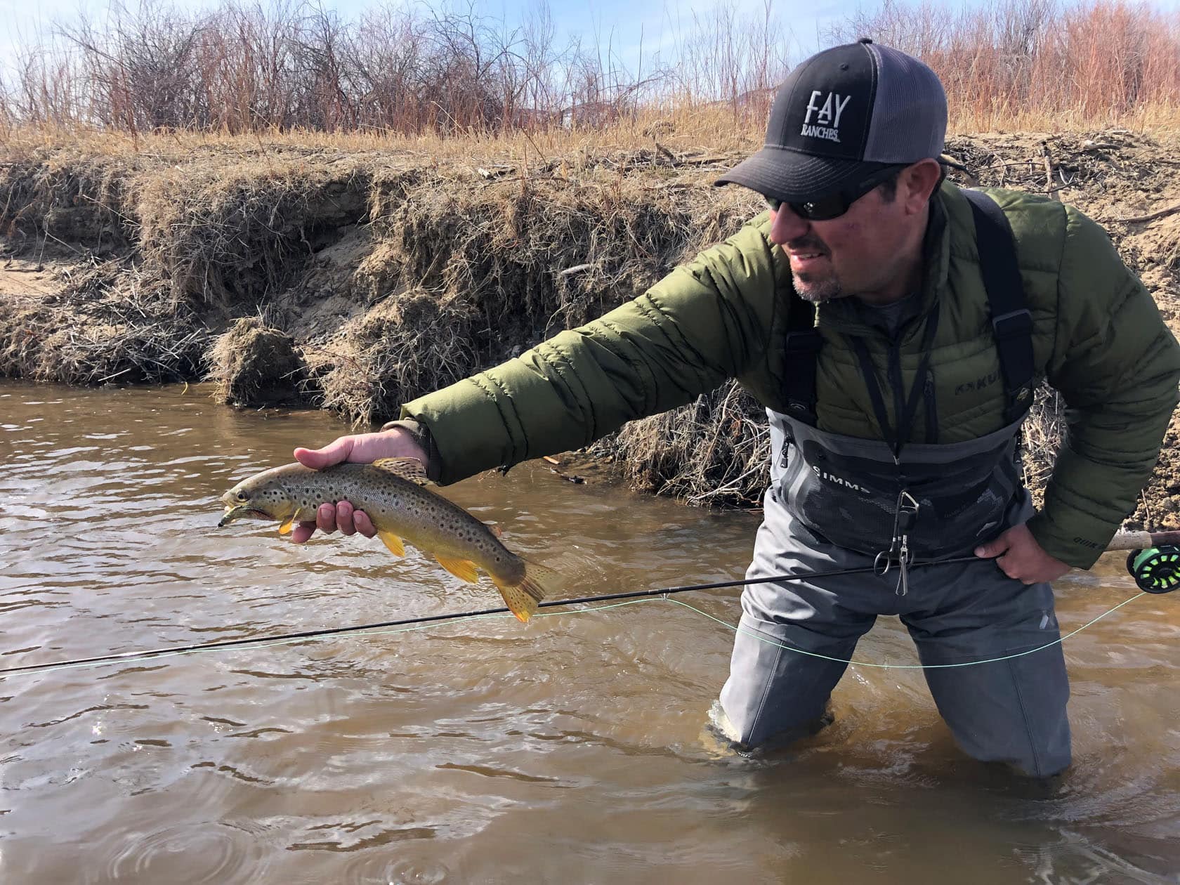 Vinny Delgado shows a fishing catch