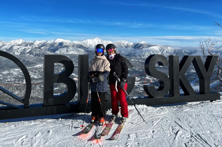 ryan bramlette family at big sky skiing