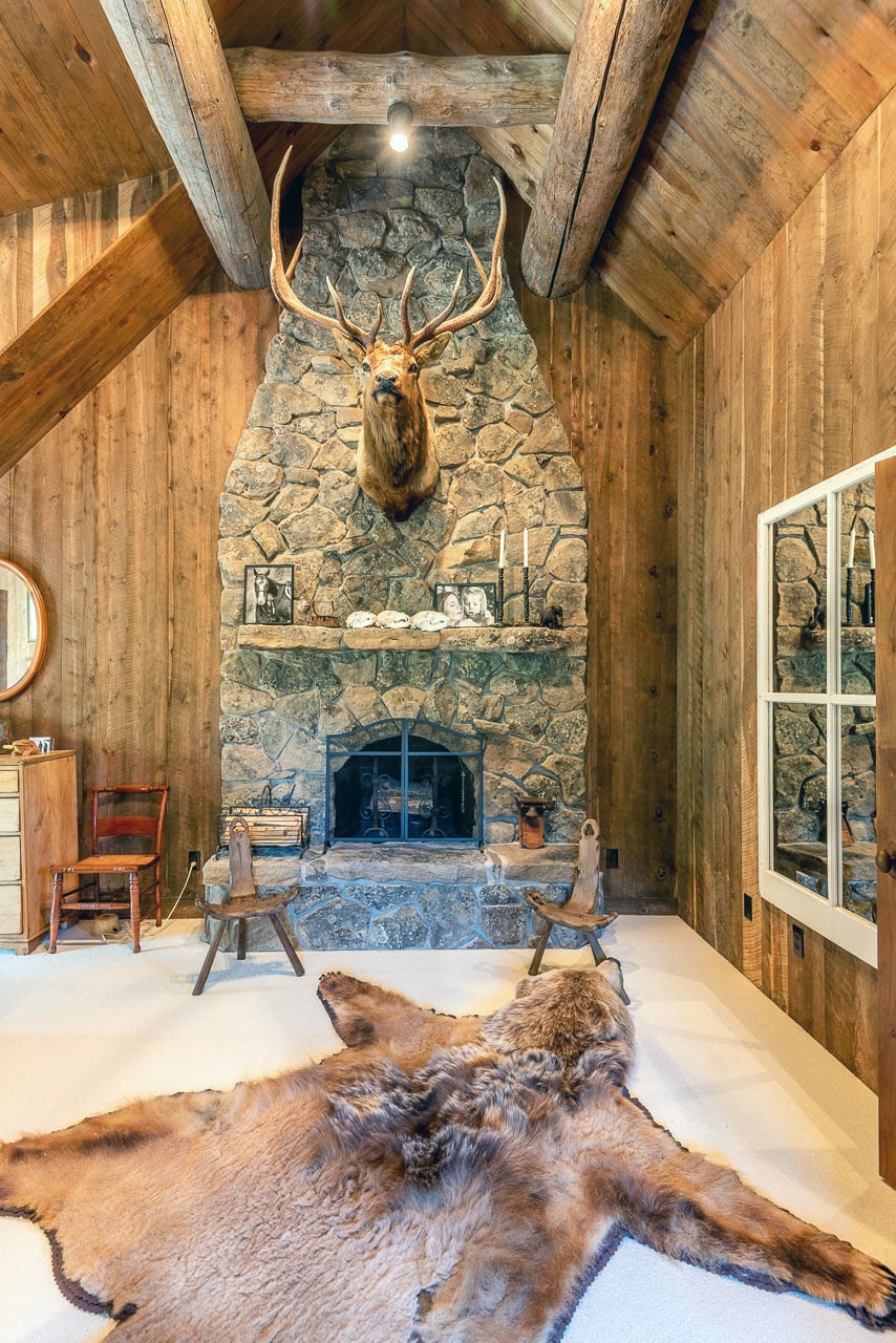 custom stone fireplace montana dancing bear ranch