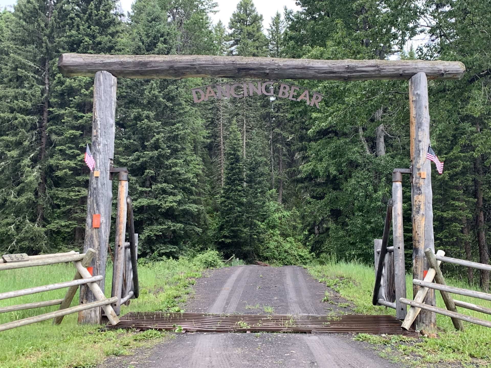 gate entrance montana dancing bear ranch