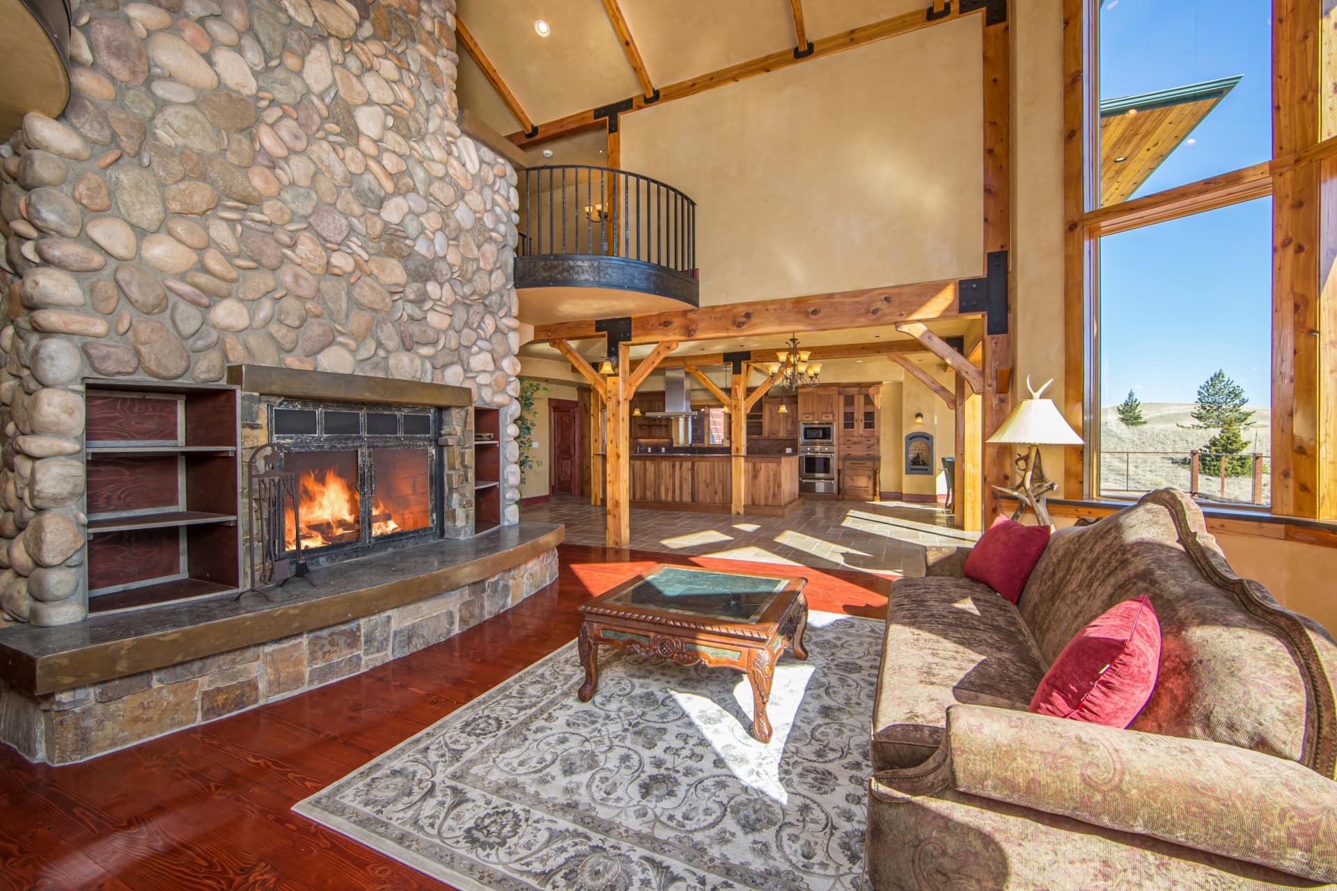 custom fireplace montana paradise view lodge