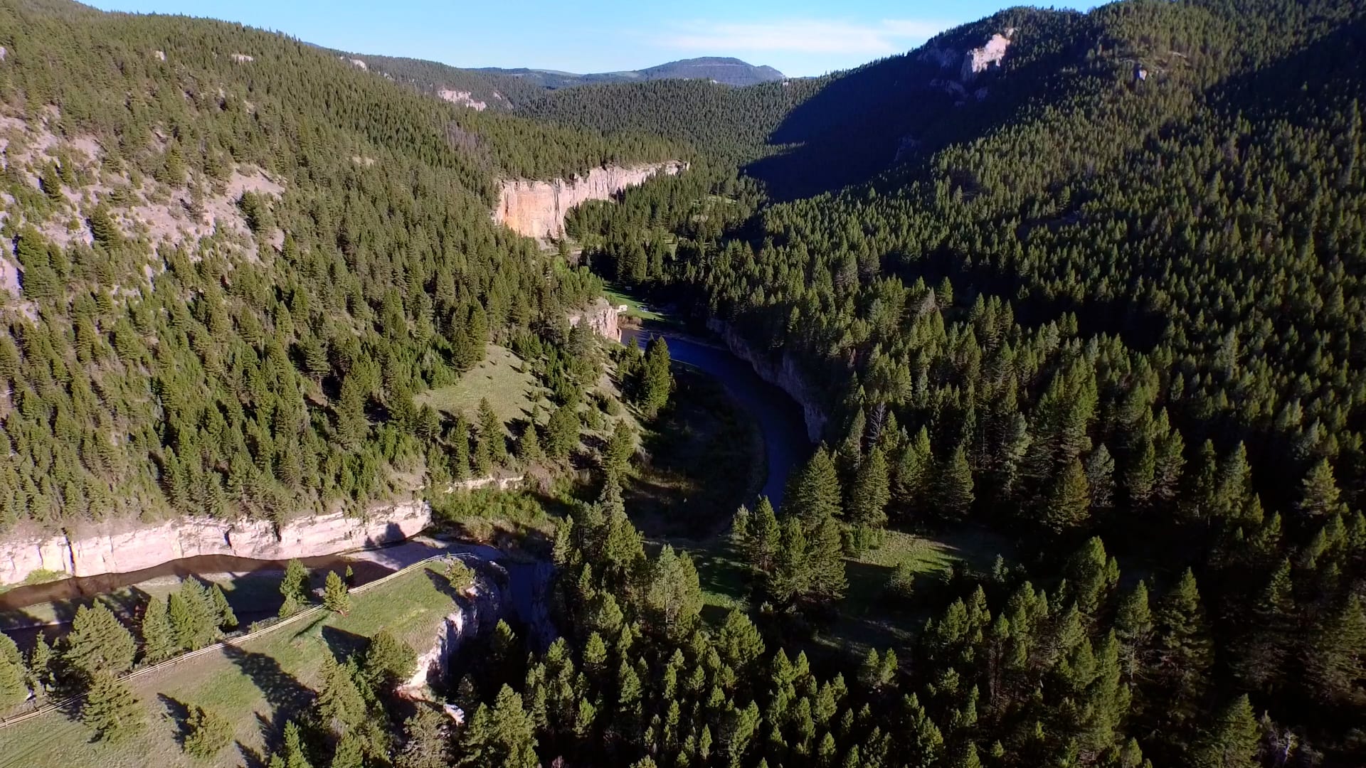 high aerial view montana smith river refuge