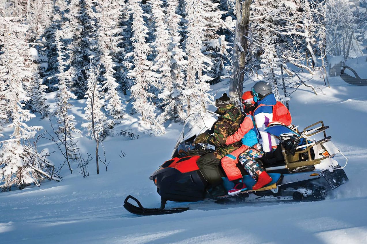 snow sport snowmobiling washington mcloughlin falls retreat