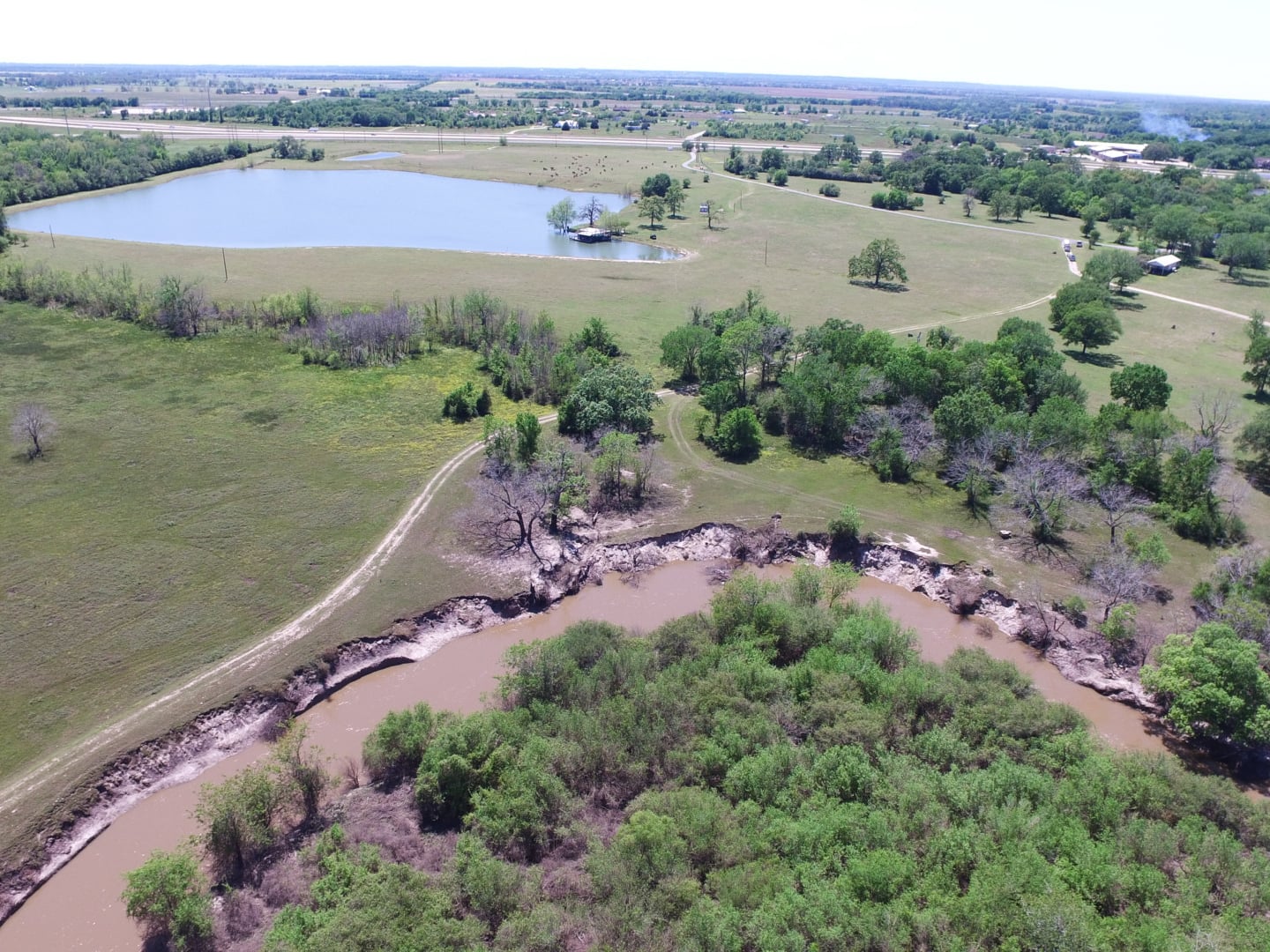 angle arial view texas running m ranch