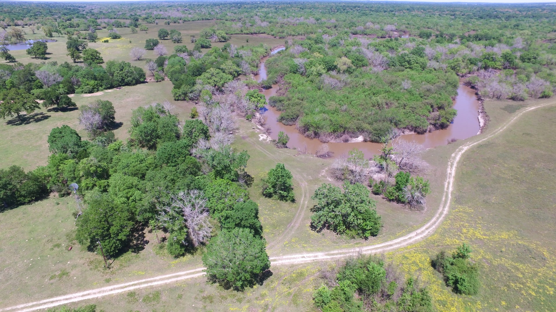 arial view texas running m ranch