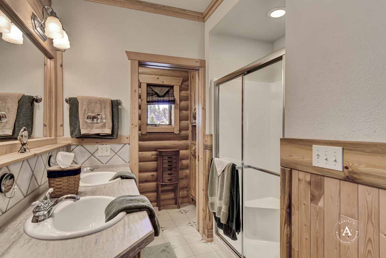 Log Cabin Bathroom Montana Holter Lake Cabin Fay Ranches