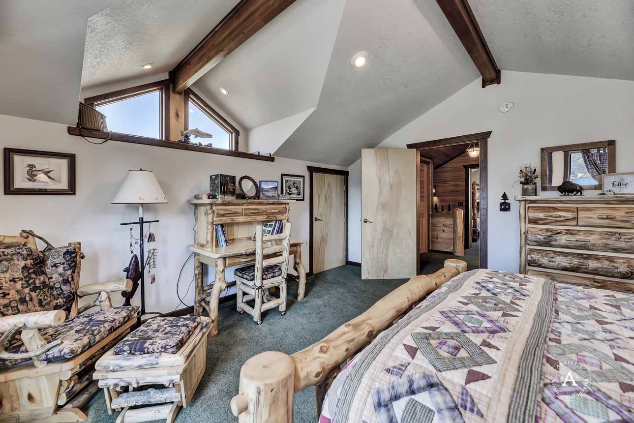 Log Cabin Master Bedroom Montana Holter Lake Cabin Fay Ranches