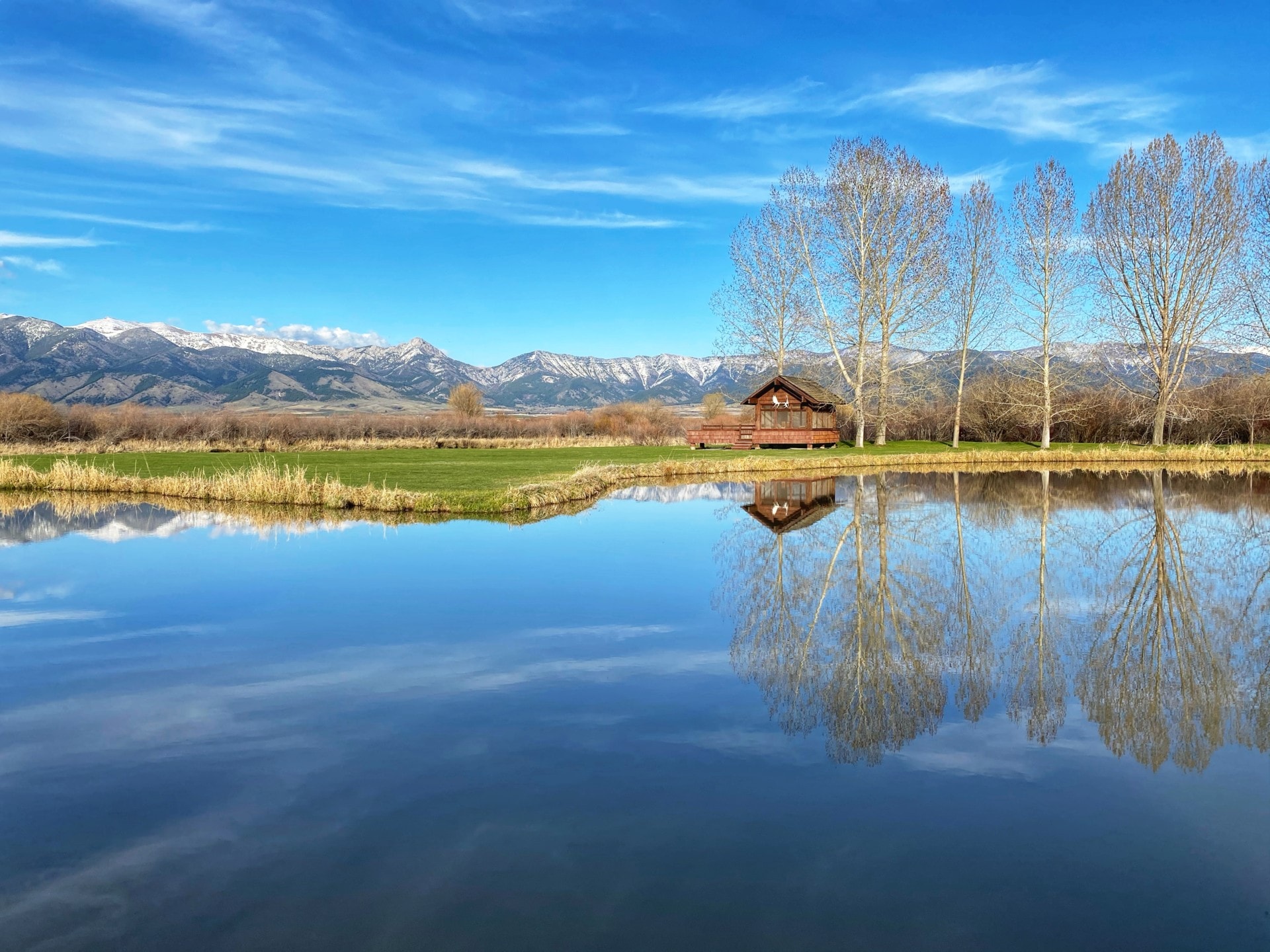 Pond and Gazebo Montana East Gallatin River Ranch