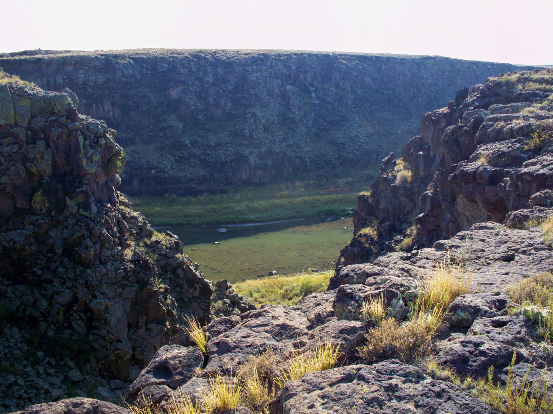 Canyon cut arroyo drop river view Colorado Rio Grande Del Norte Ranch