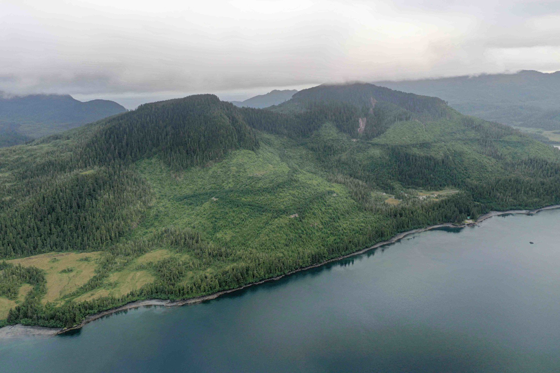 aerial view alaska fidalgo bay