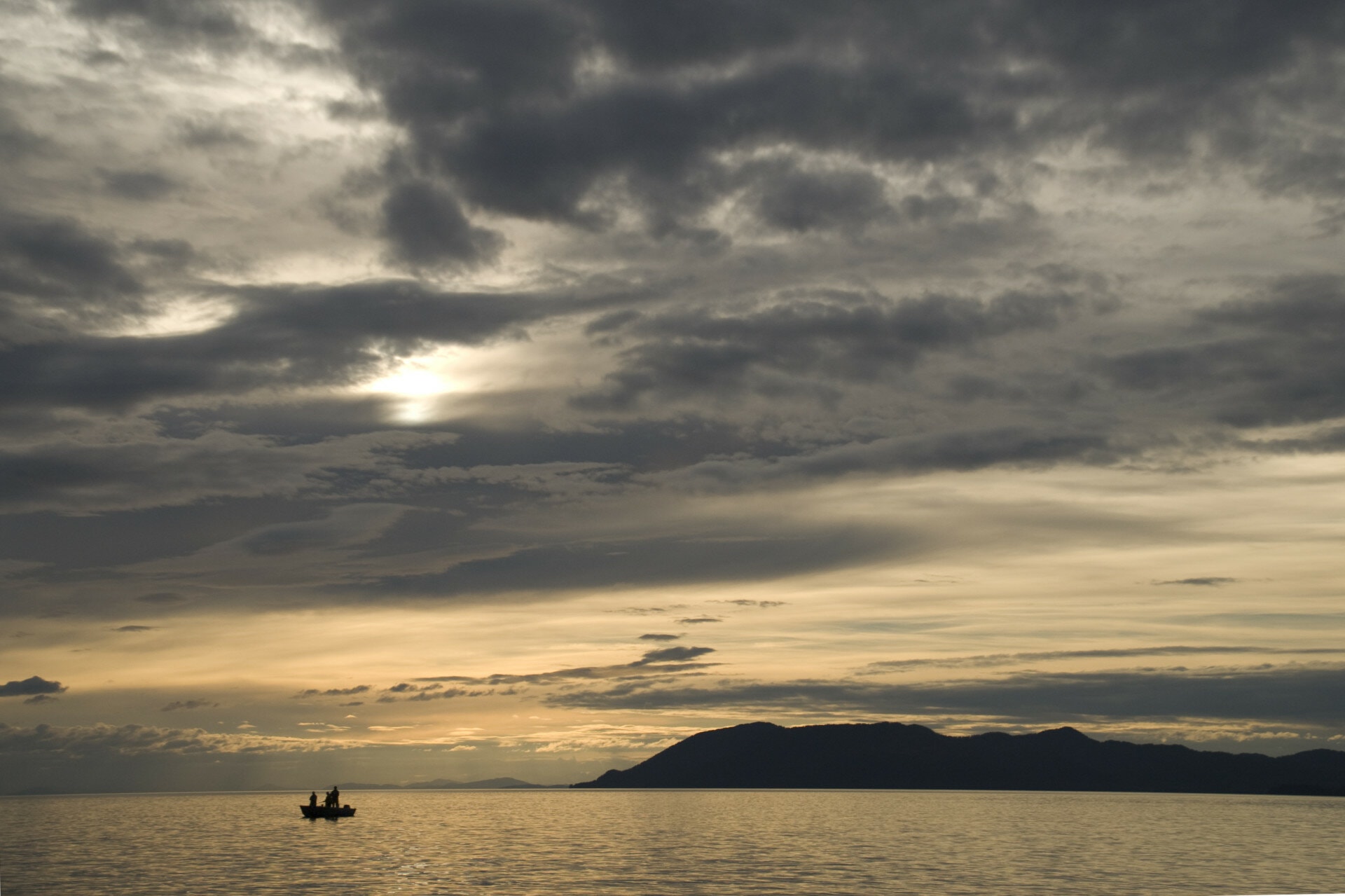 fisherman and skiff alaska fidalgo bay
