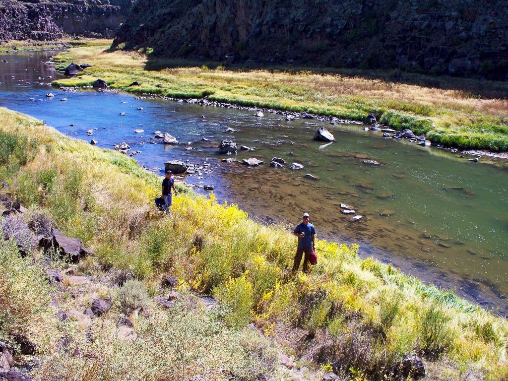 fishing hiking fishermen riverside trail Colorado Rio Grande Del Norte Ranch