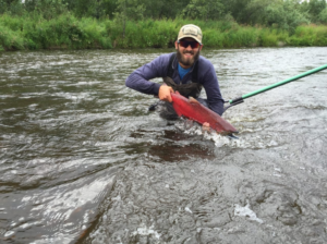 Wading with fish alaska gold creek lodge