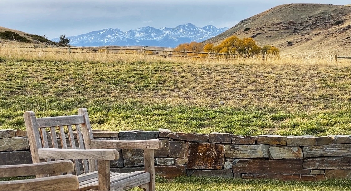 outdoor porch and firepit montana two bear ranch