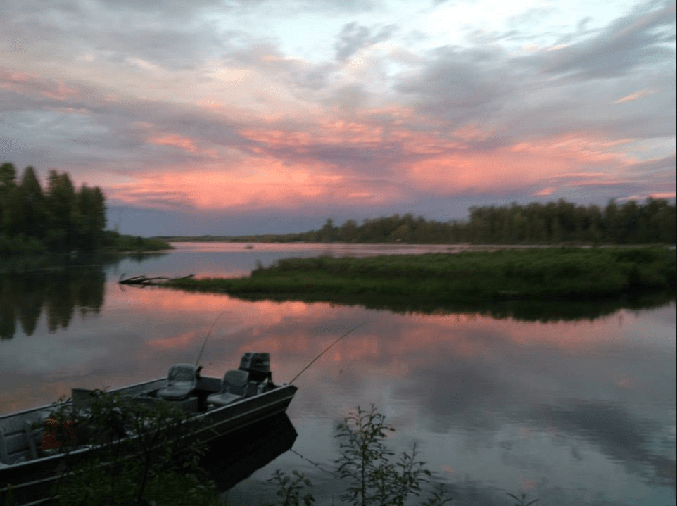 Sunset on river alaska mcdougall lodge llc