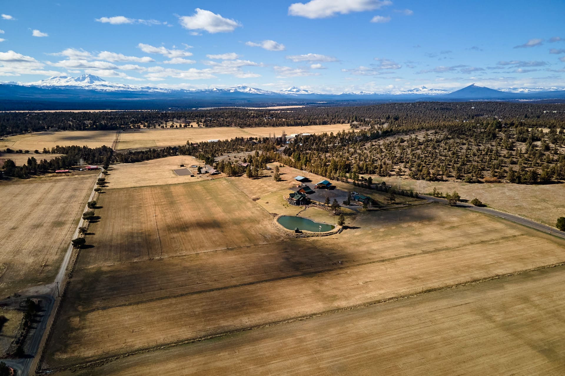 east to west aerial view of property oregon tumalo family farm