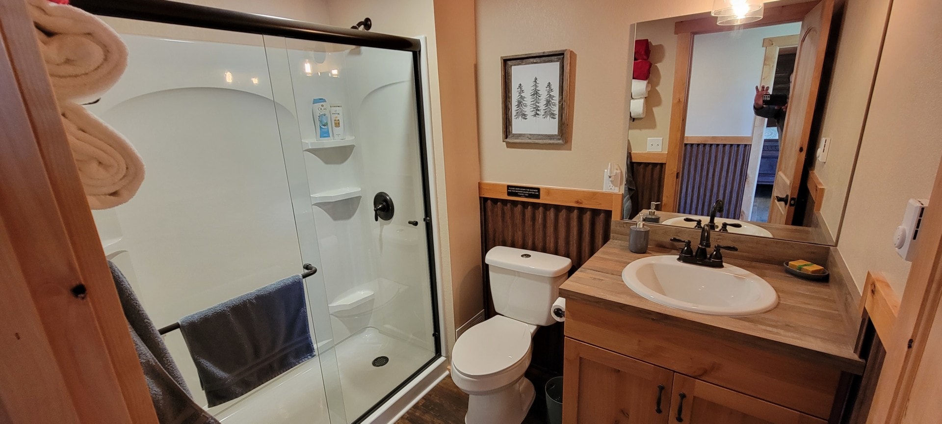bunkhouse bathroom Schock Ranch on the North Fork Montana Fay Ranches