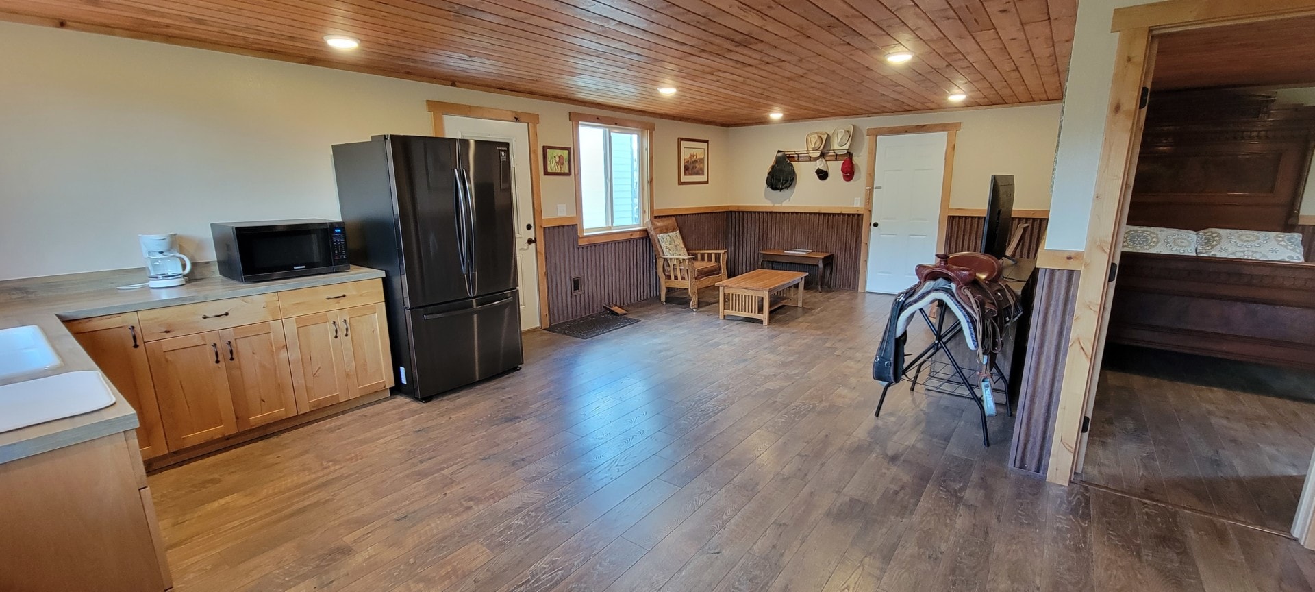 bunkhouse family room Schock Ranch on the North Fork Montana
