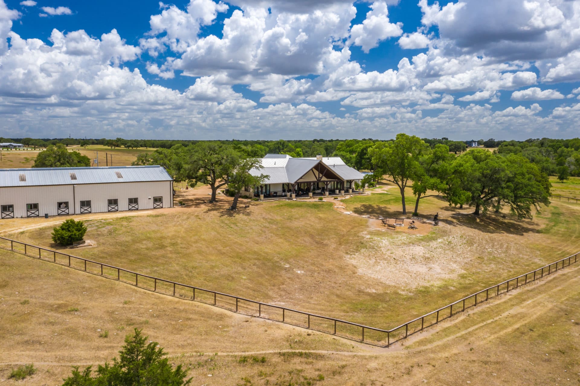 front aerial texas rolling oaks ranch