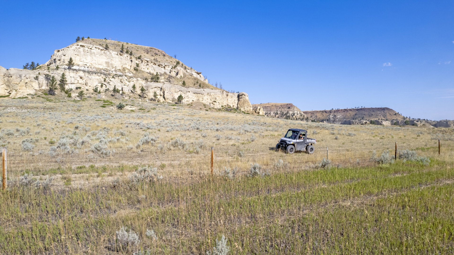 developed roads across property and fenced pastures montana golder ranch on rosebud creek