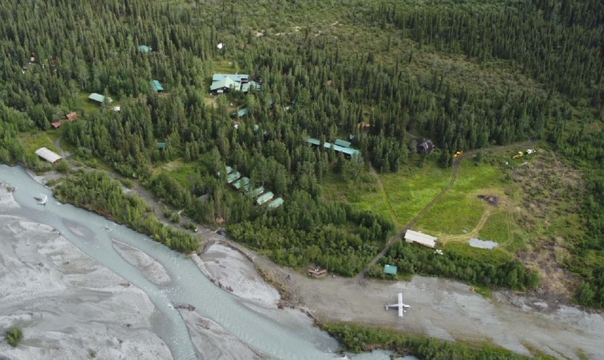 lodge aerial alaska wood river lodge