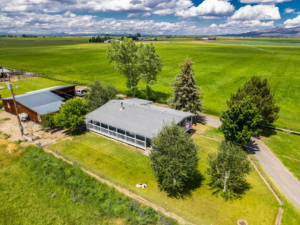 aerial house oregon green grass farm