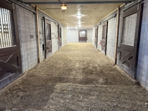 horse stall hallway montana buffalo jump equestrian estate