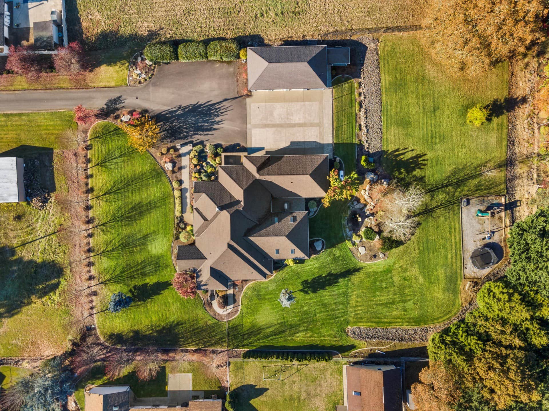 luxury home aerial view washington brandy drive estate