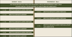 Summit 2023 Shuttle Schedule
