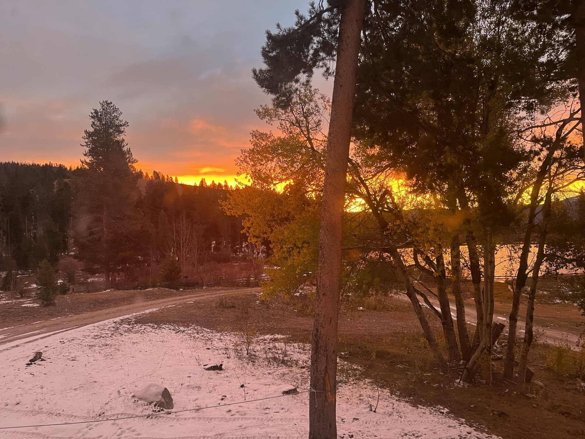 Winter sunset Montana Sundance Ranch on La Marche Creek