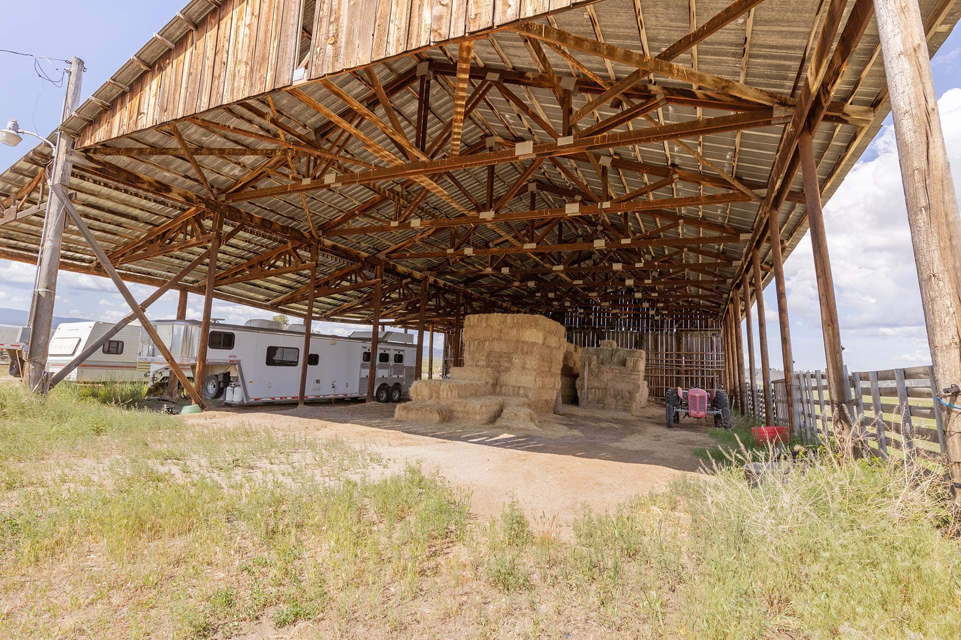hay storage with lean to oregon meadows on the sycan