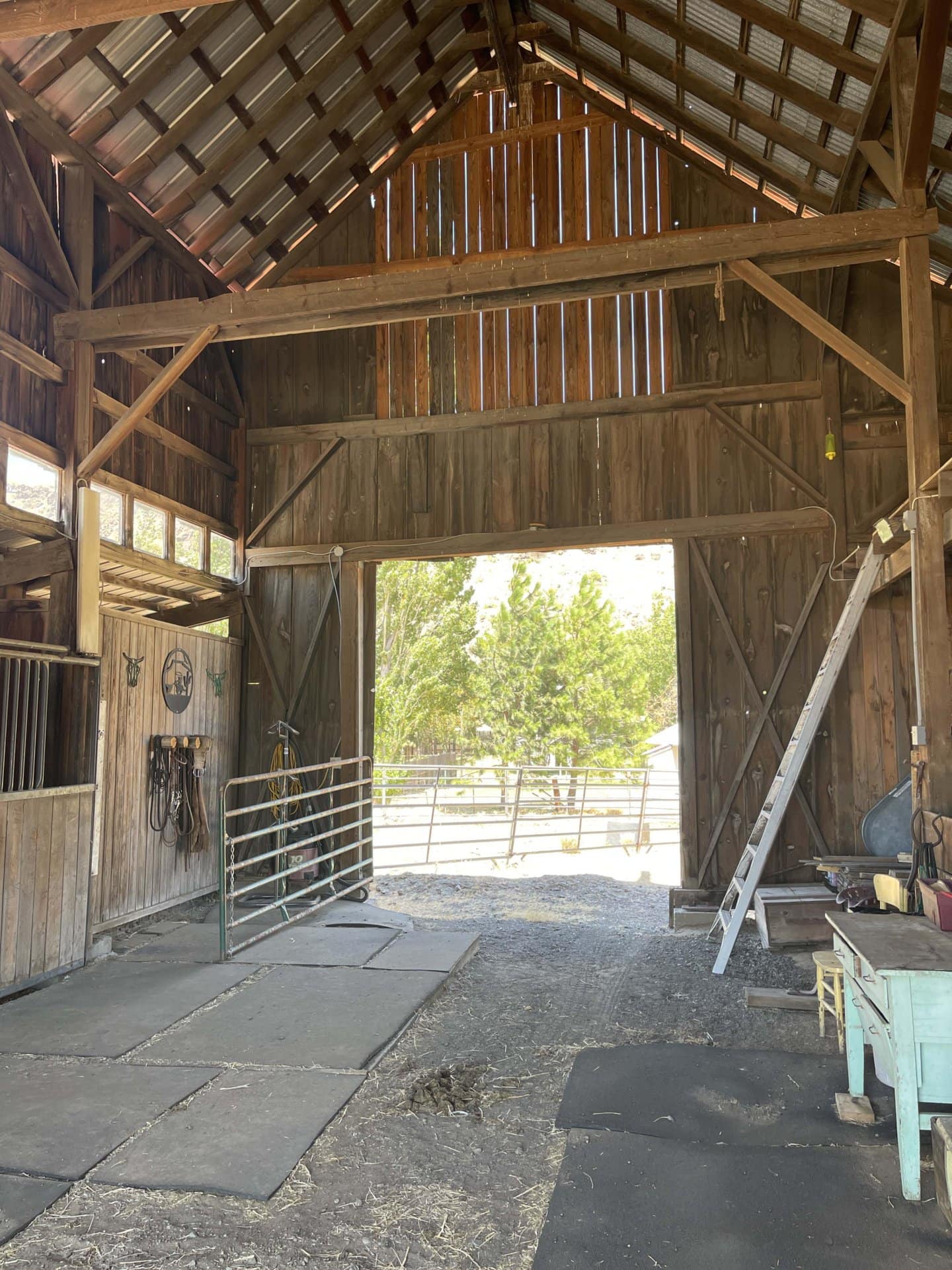 inside of barn washington columbia gorge cattle ranch