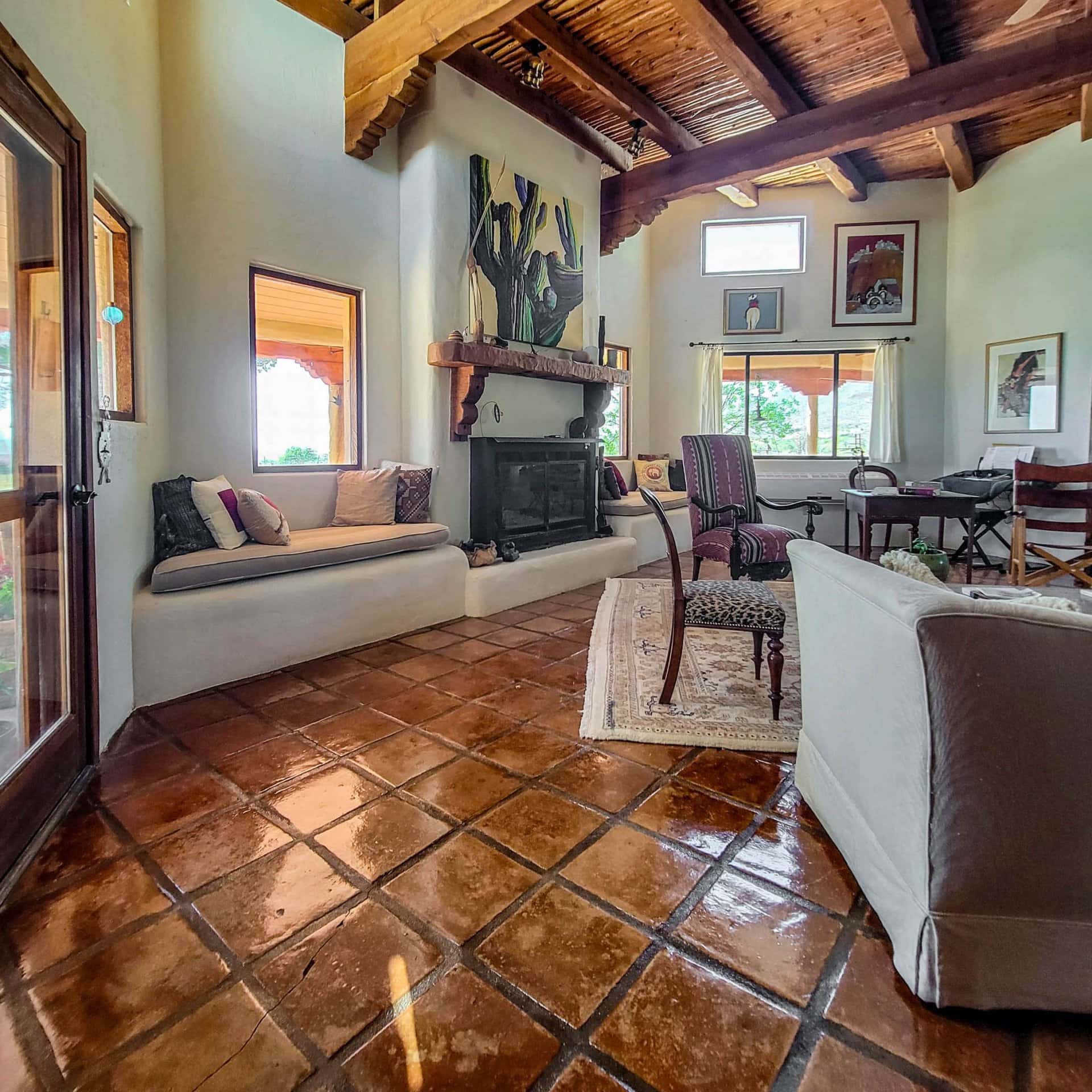 home living room with fire place arizona hacienda de la dragoon mountains