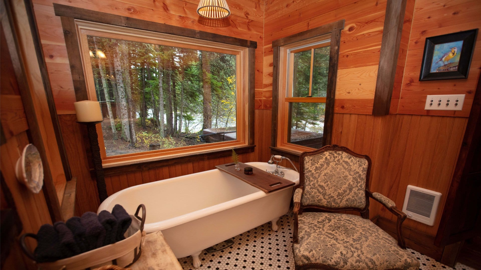 tub view montana 5ash cabin on the boulder