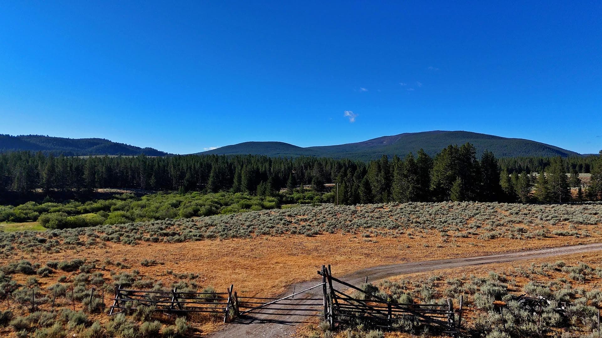 weathered wooden fence montana big hole river ranch