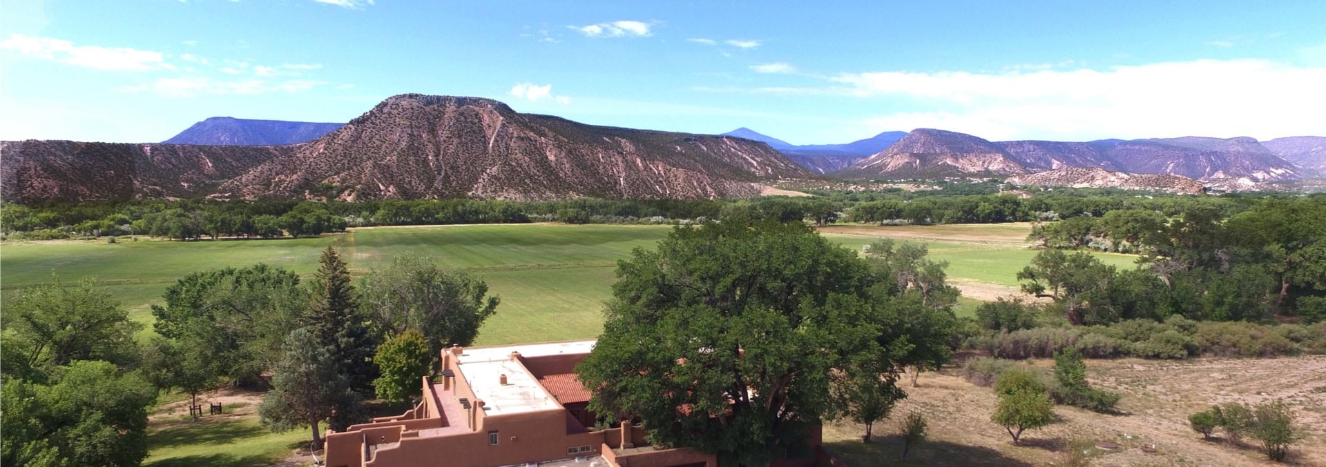 exterior from above new mexico rancho de abiquiu