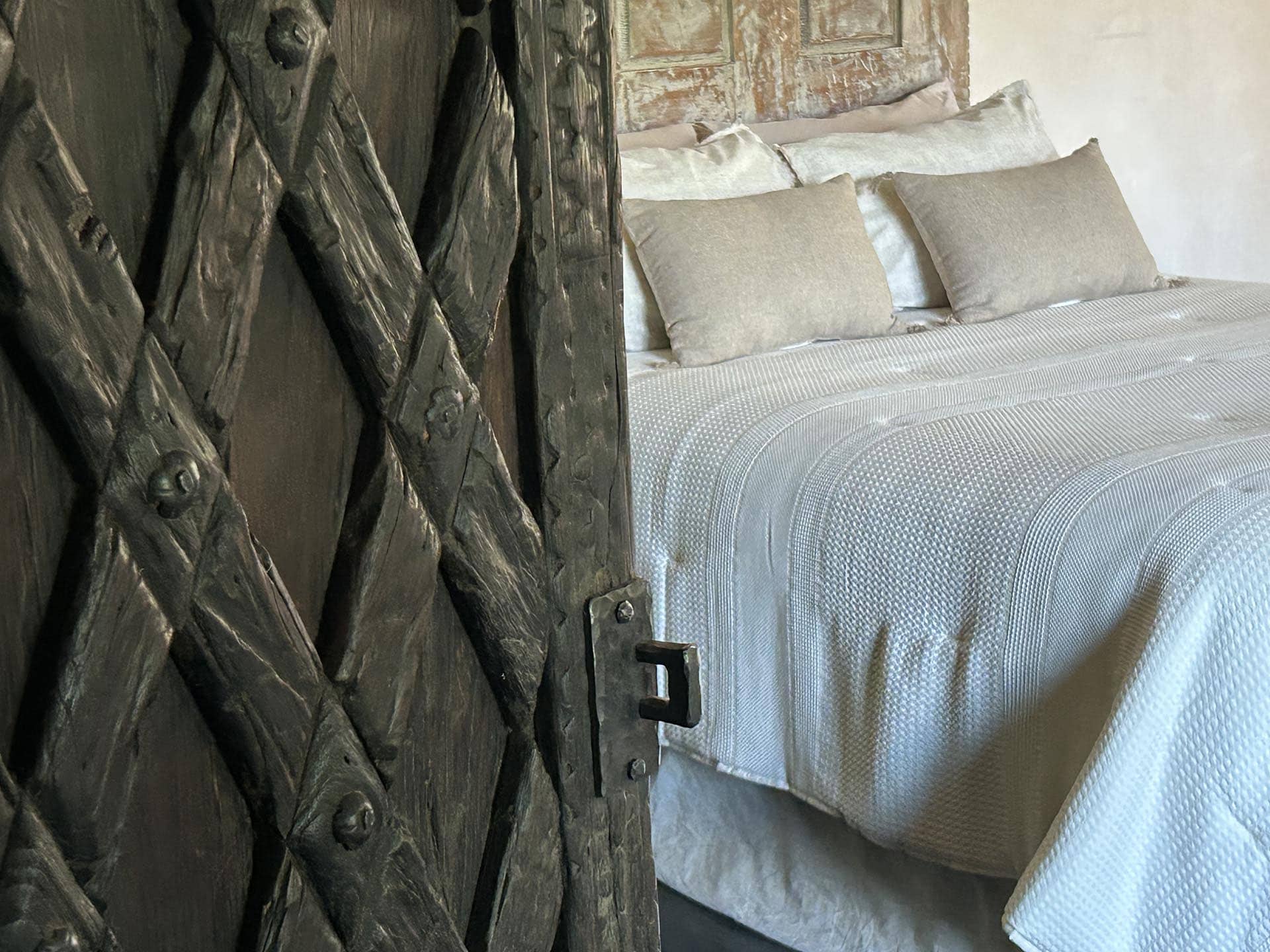 upstairs bedroom door santa fe new mexico rancho de abiquiu