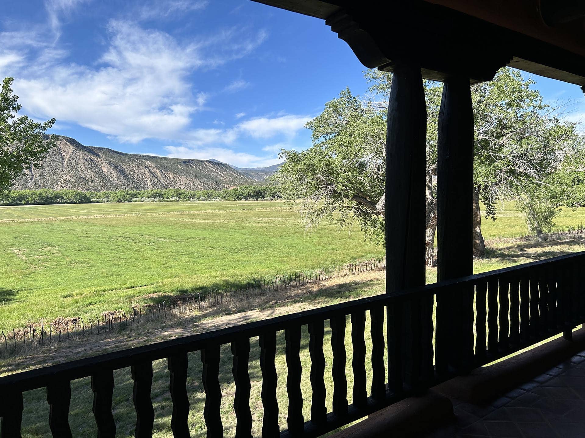 porch area santa fe new mexico rancho de abiquiu