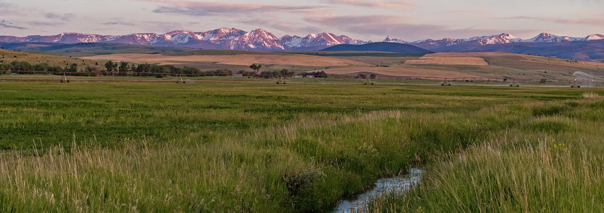 alpenglow and irrigation montana madison valley farm
