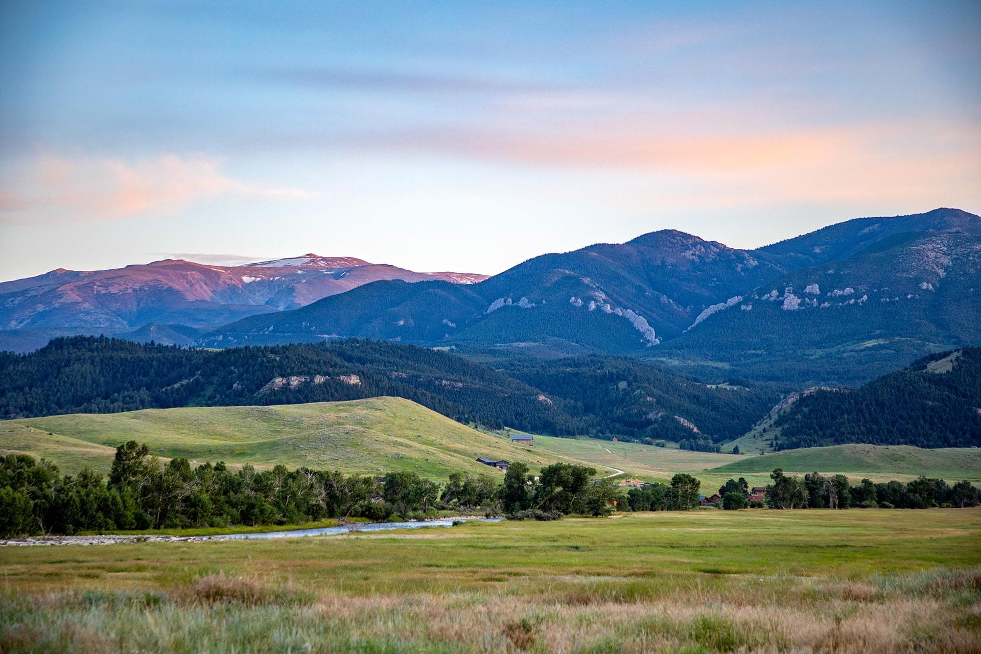 evening ridgeline montana Stillwater and Westfork River's Ranch
