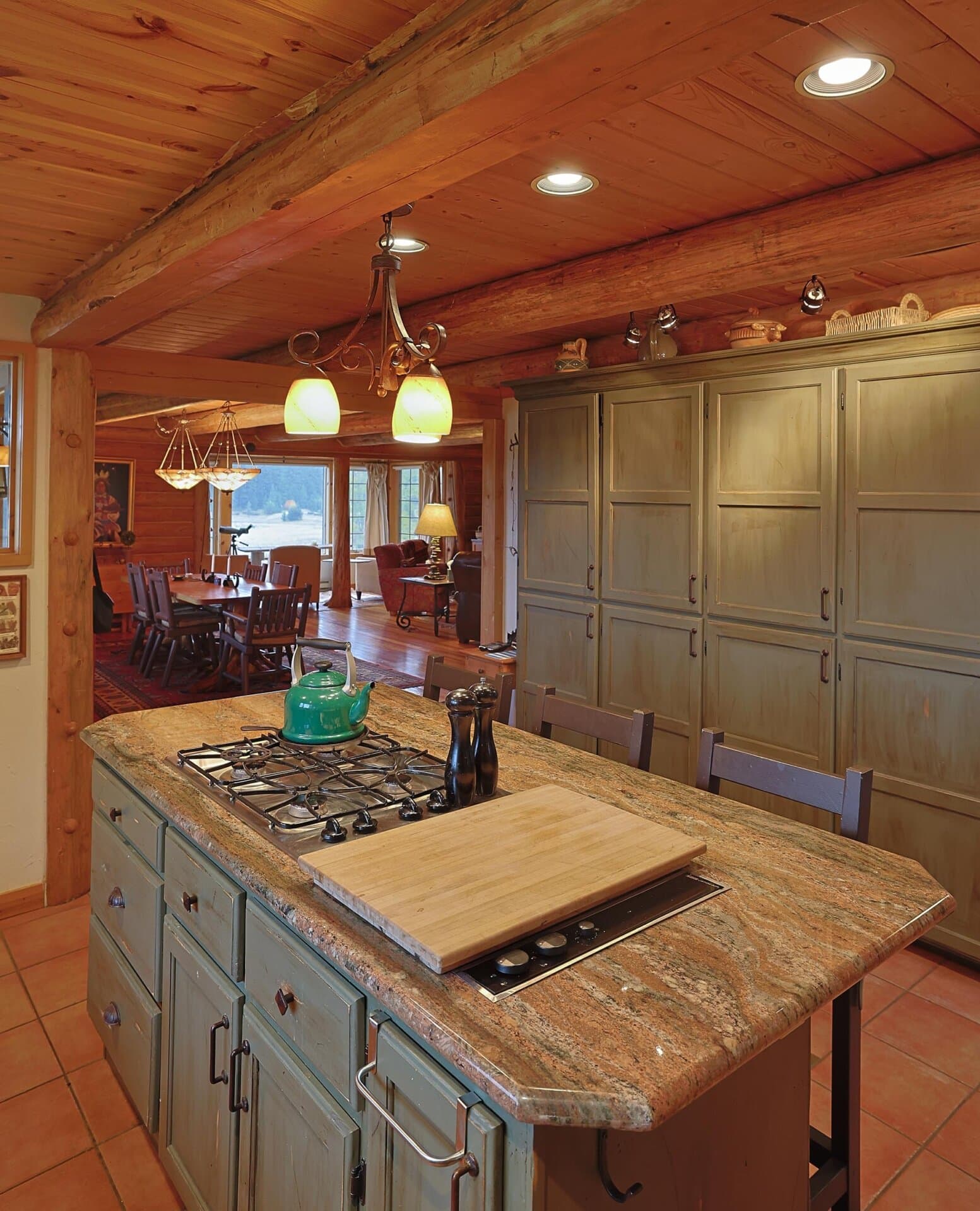 Log Cabin Kitchen Montana Hanging J Ranch