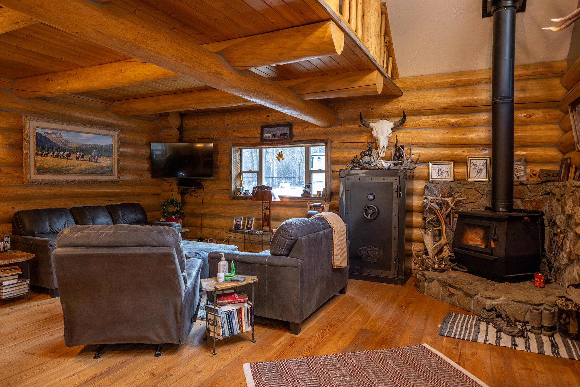 Living Room Main Home Montana Sun Canyon Lodge