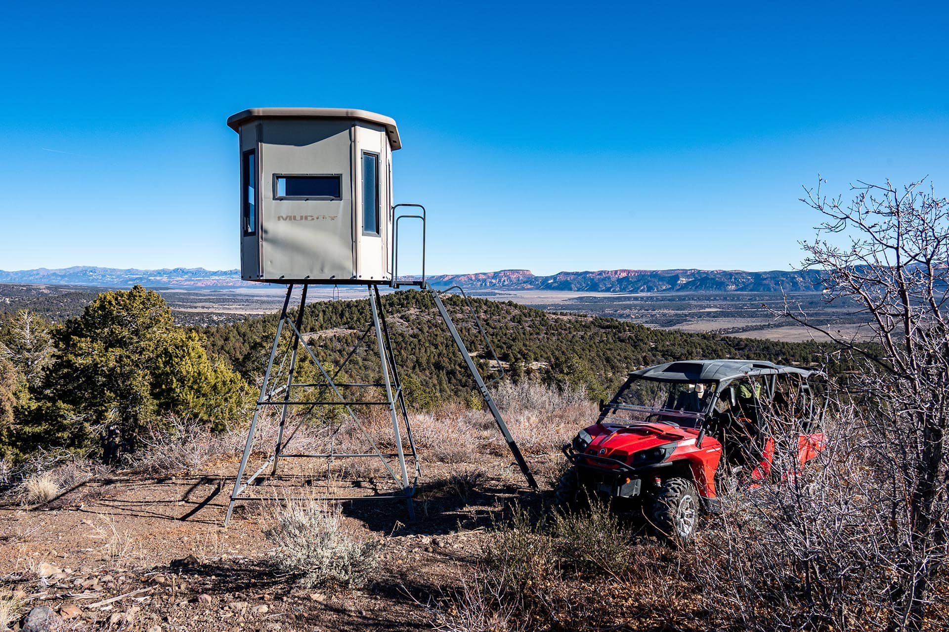 elevated hunting blind utah mammoth ridge muleys