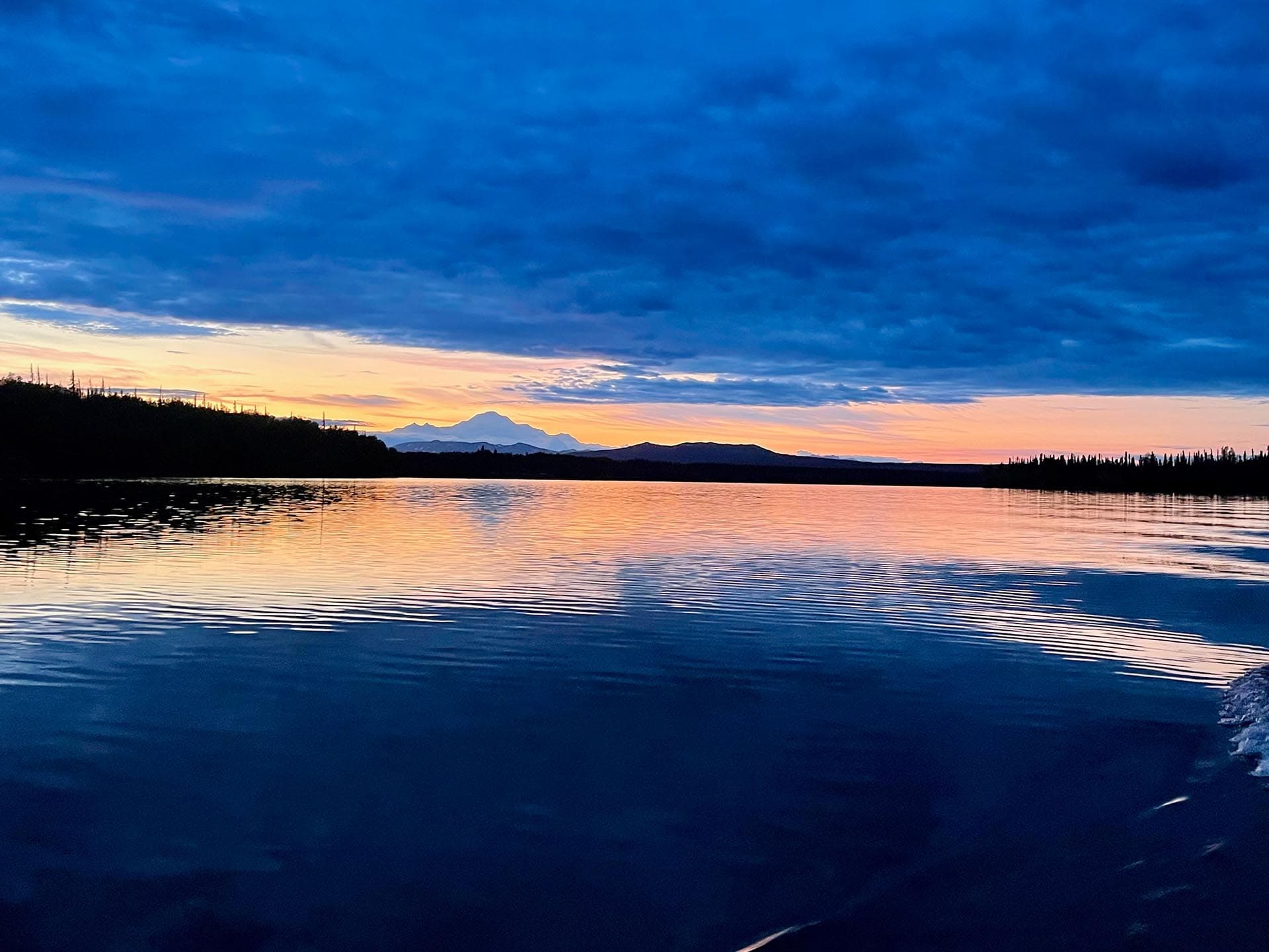 mountain sunset alaska shulin lake resort