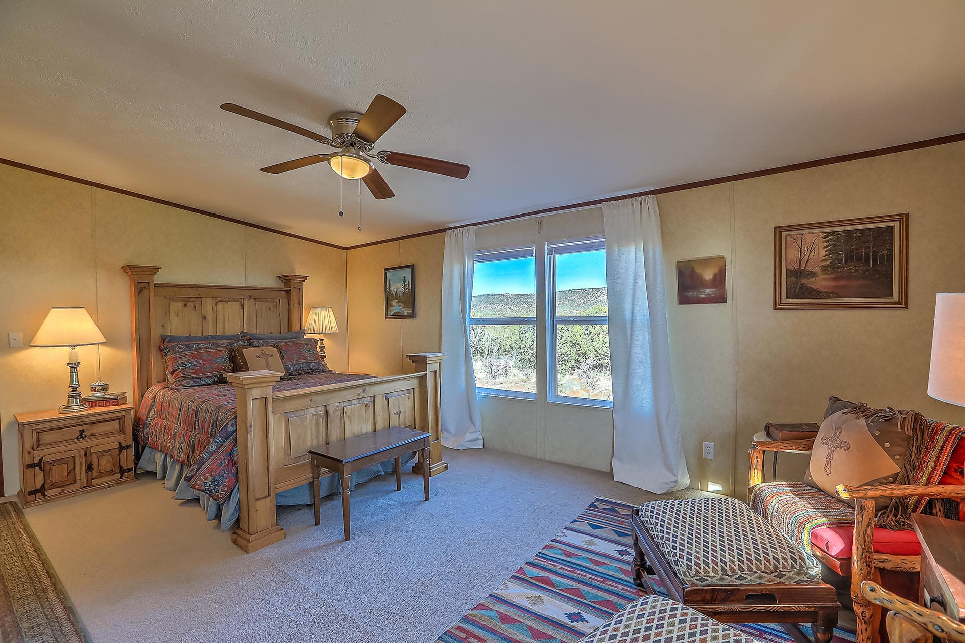 primary bedroom new mexico rancho el patron