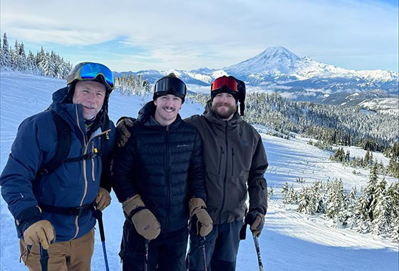 derek van itallie business development manager skiing with family